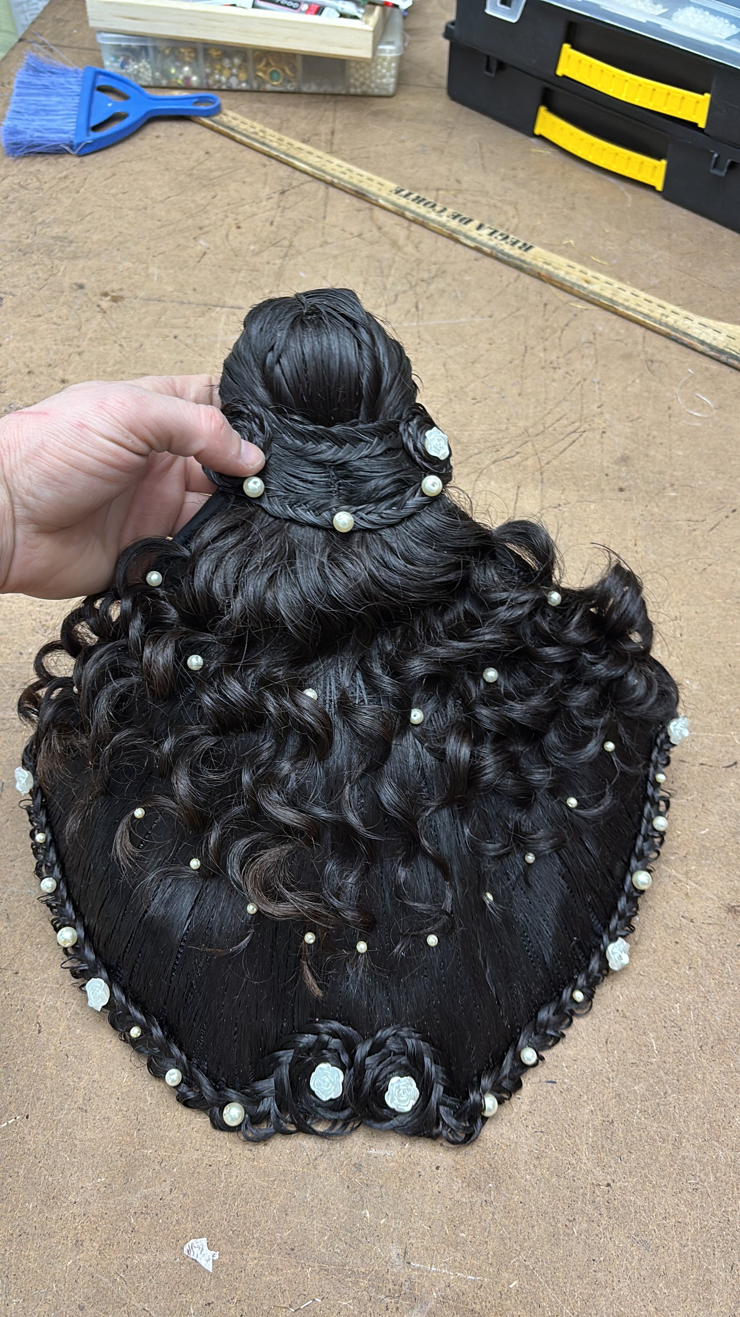 Peluca cabellera para virgen réplica